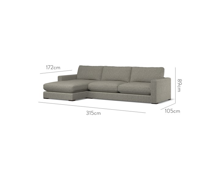 Cloud Large Chaise LHF Desta Charcoal