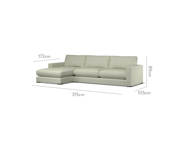 Cloud Large Chaise LHF Desta Eggshell