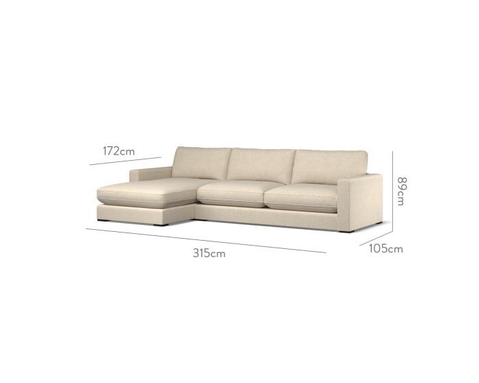 Cloud Large Chaise LHF Desta Pebble