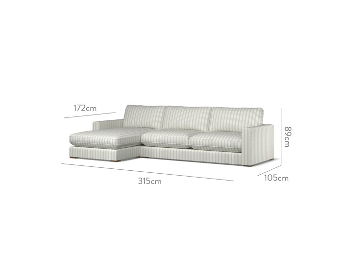 Cloud Large Chaise LHF Fayola Mineral