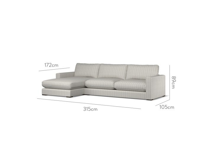 Cloud Large Chaise LHF Fayola Smoke