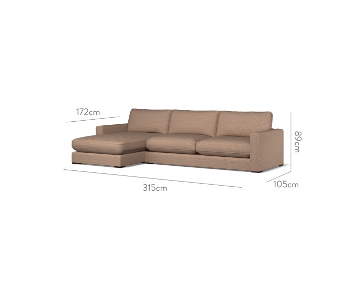 Cloud Large Chaise LHF Jina Cinnabar