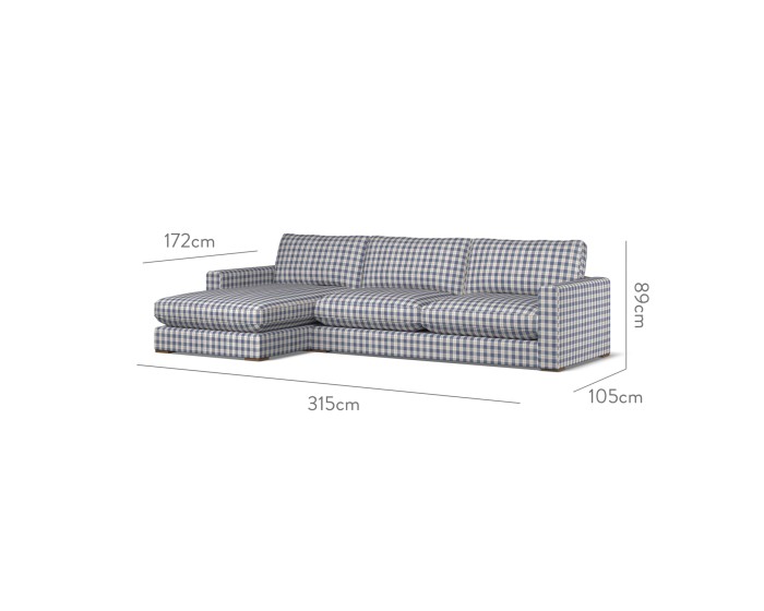 Cloud Large Chaise LHF Kali Indigo