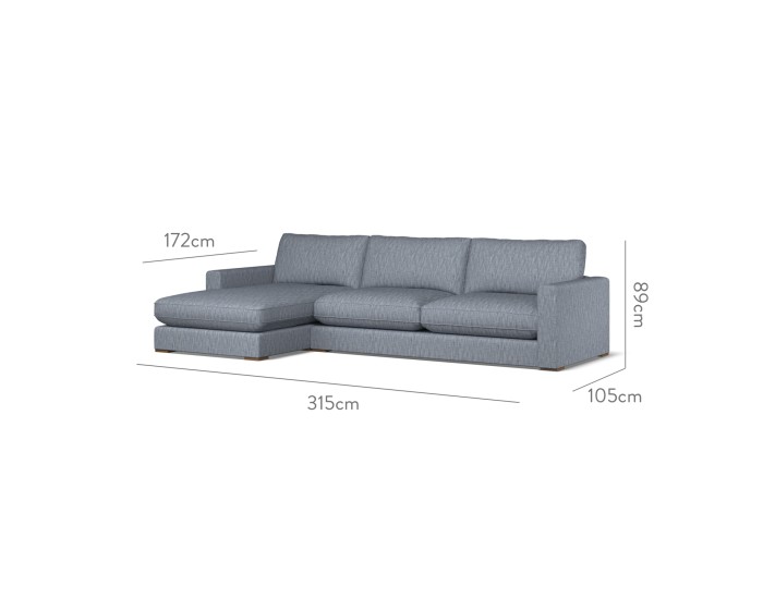 Cloud Large Chaise LHF Kalinda Denim