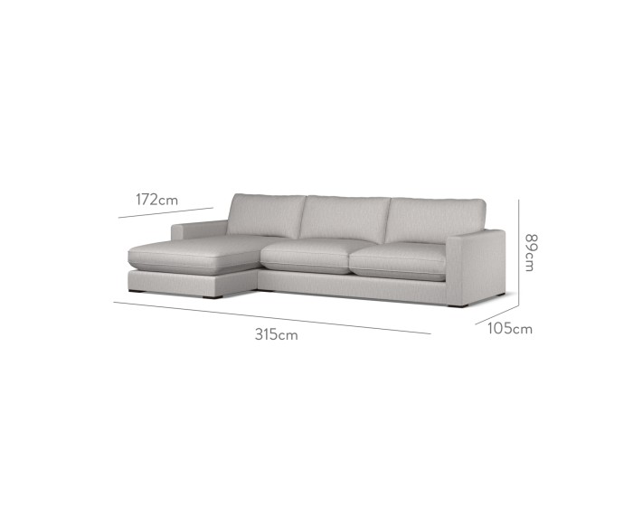 Cloud Large Chaise LHF Kalinda Dove