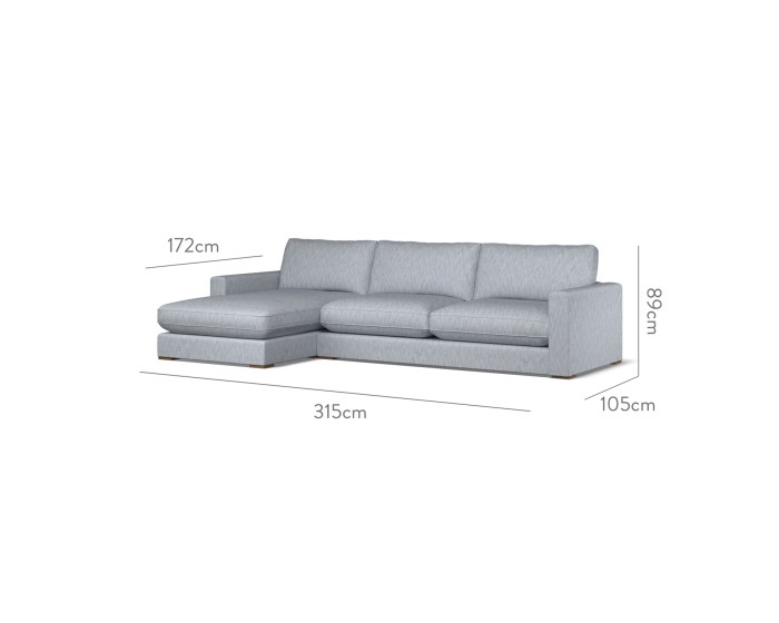 Cloud Large Chaise LHF Kalinda Sky