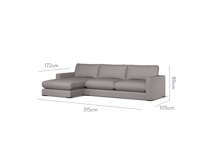 Cloud Large Chaise LHF Kalinda Taupe