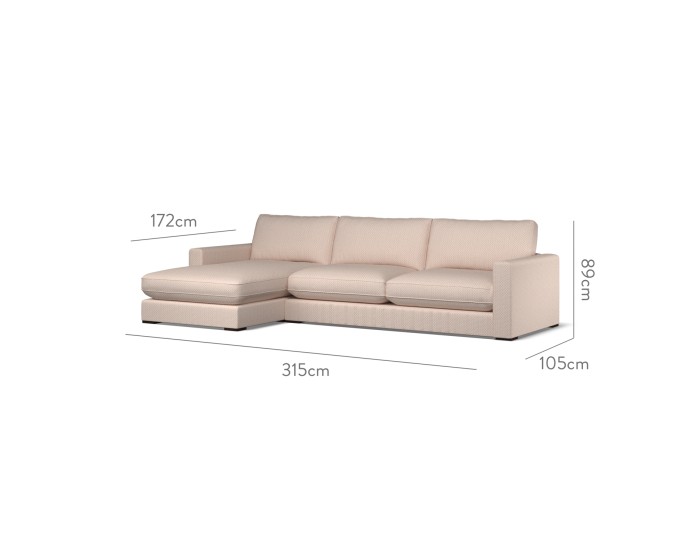 Cloud Large Chaise LHF Sabra Blush