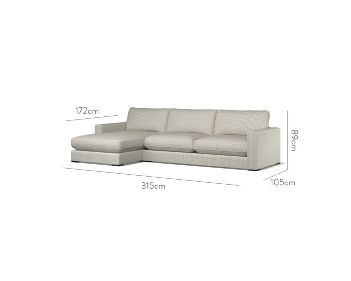 Cloud Large Chaise LHF Sabra Smoke