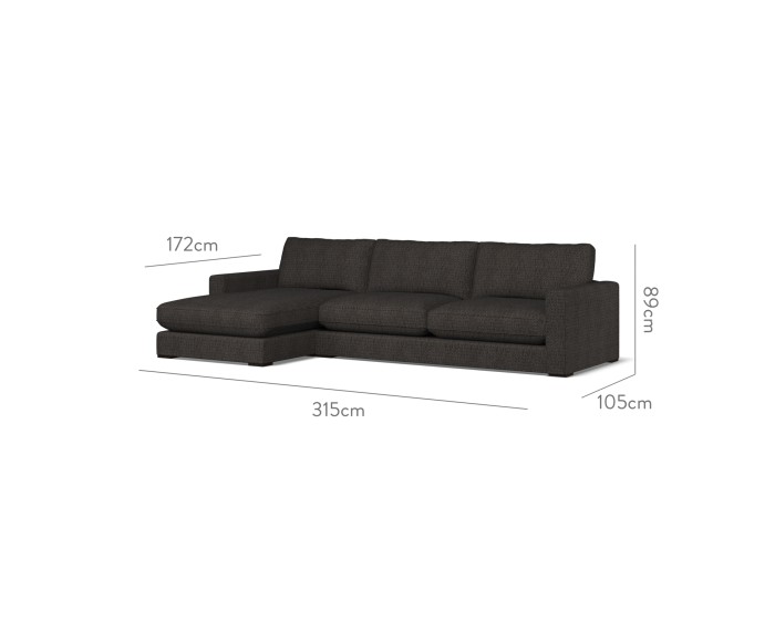 Cloud Large Chaise LHF Safara Charcoal