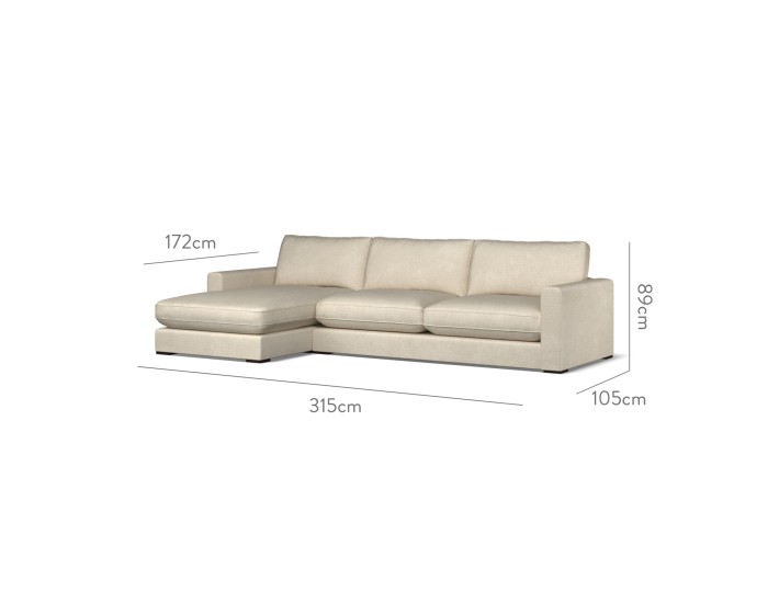 Cloud Large Chaise LHF Safara Stone