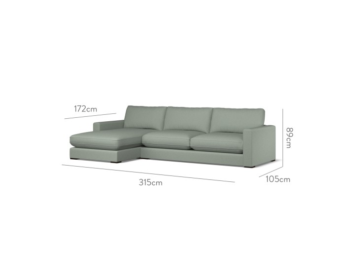 Cloud Large Chaise LHF Shani Celadon