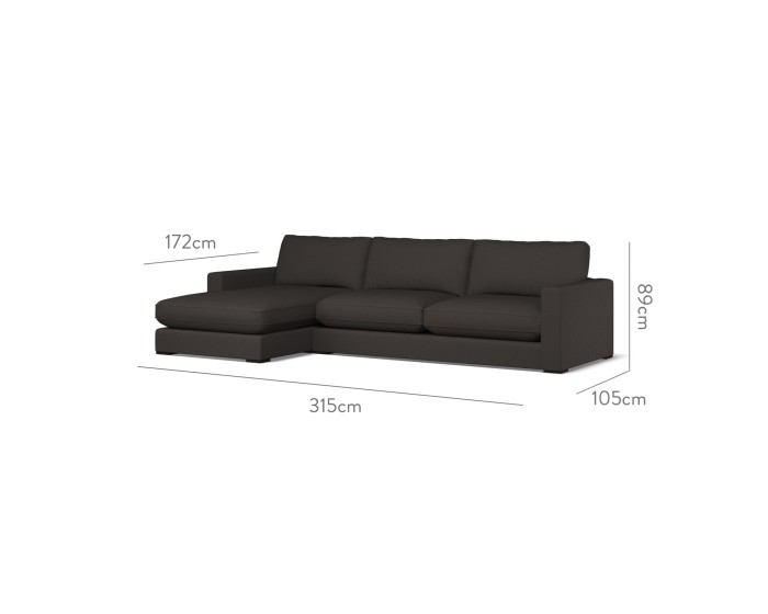 Cloud Large Chaise LHF Shani Charcoal