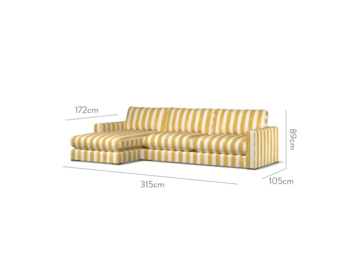 Cloud Large Chaise LHF Tassa Grande Gold