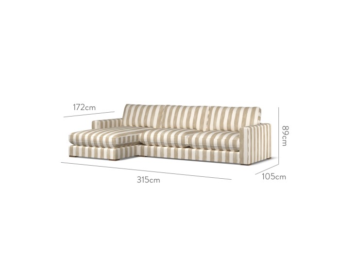 Cloud Large Chaise LHF Tassa Grande Stone