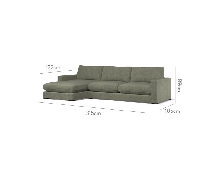 Cloud Large Chaise LHF Yana Sage