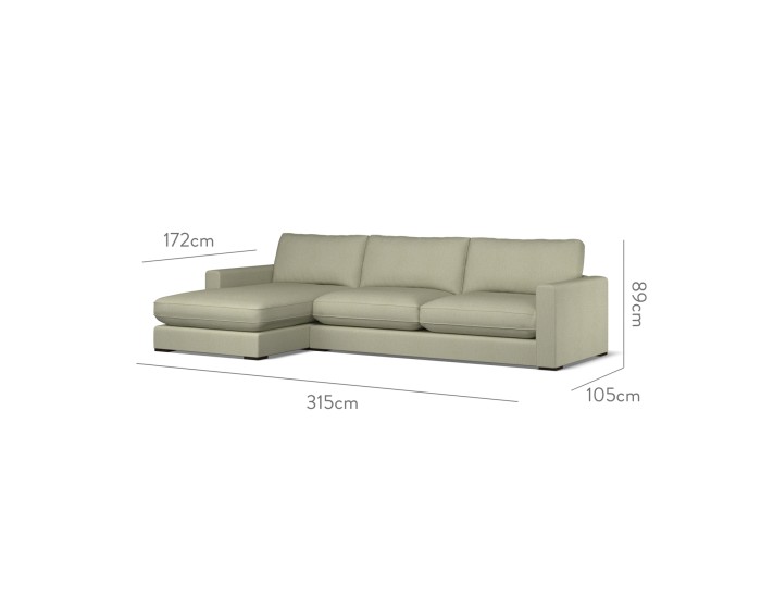 Cloud Large Chaise LHF Zuri Eucalyptus