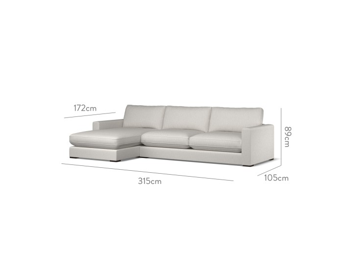 Cloud Large Chaise LHF Zuri Flint