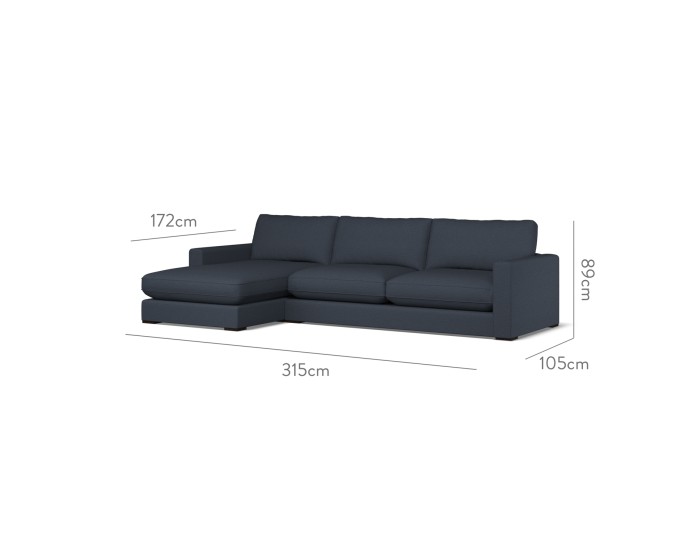 Cloud Large Chaise LHF Zuri Indigo