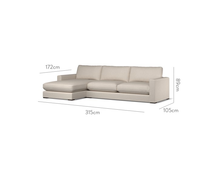 Cloud Large Chaise LHF Zuri Stone