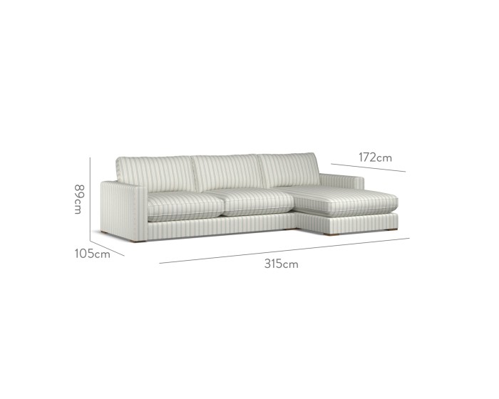 Cloud Large Chaise RHF Fayola Mineral