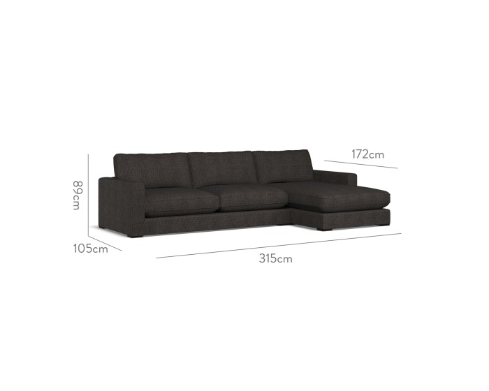 Cloud Large Chaise RHF Safara Charcoal