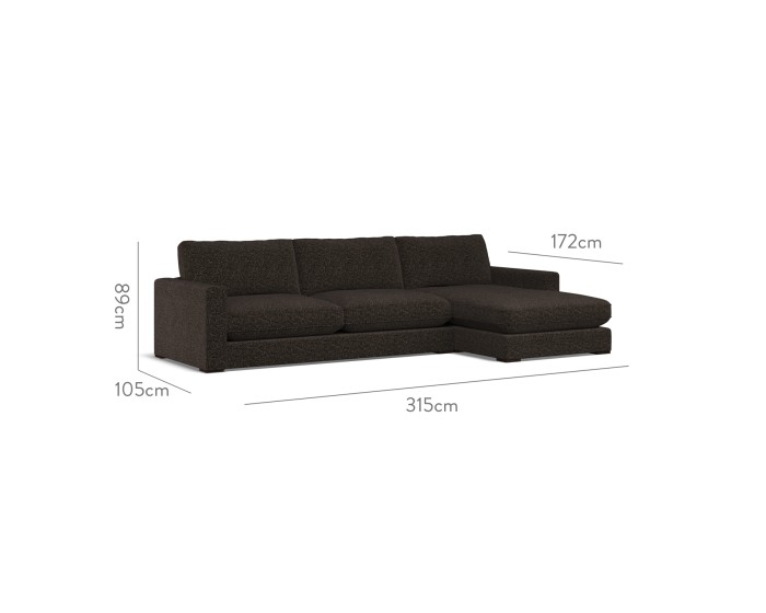 Cloud Large Chaise RHF Yana Charcoal