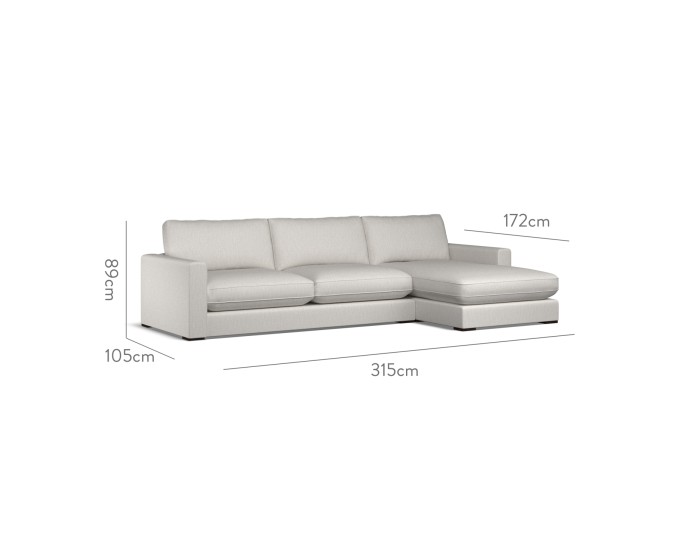 Cloud Large Chaise RHF Zuri Flint