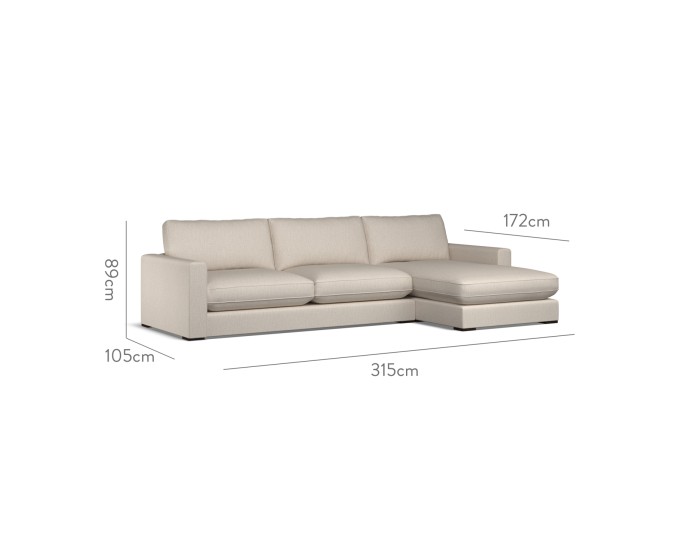 Cloud Large Chaise RHF Zuri Stone