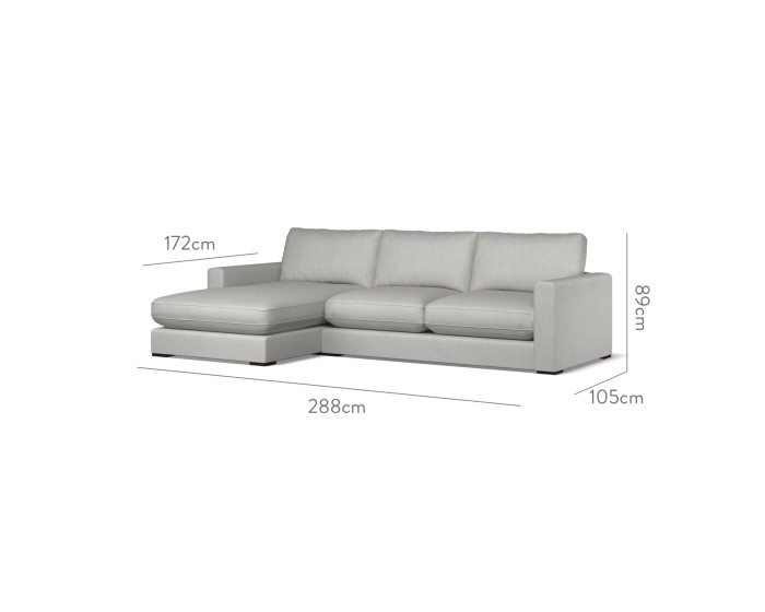 Cloud Medium Chaise LHF Amina Smoke