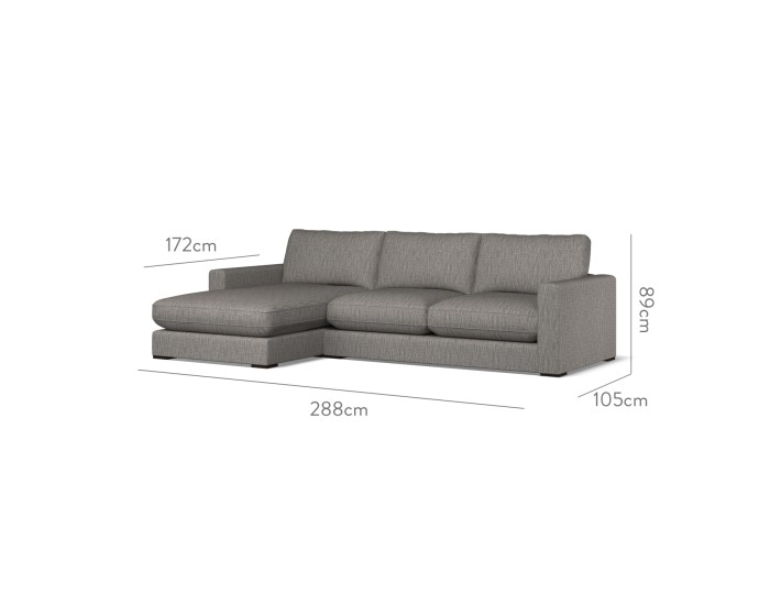 Cloud Medium Chaise LHF Kalinda Charcoal