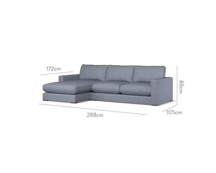 Cloud Medium Chaise LHF Kalinda Denim