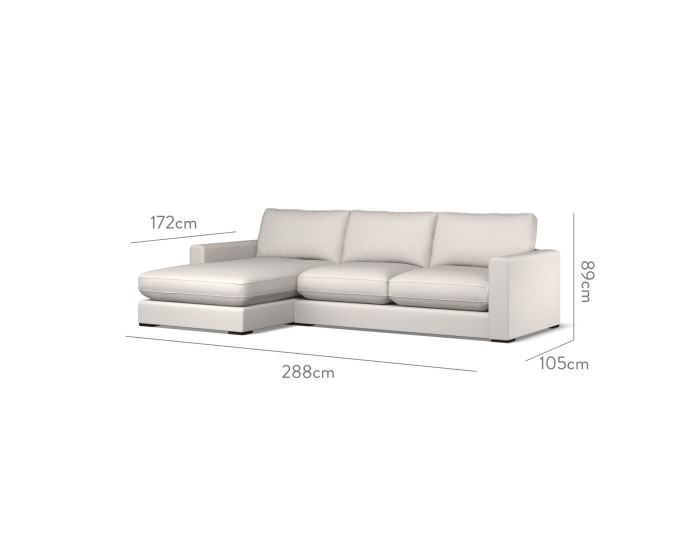 Cloud Medium Chaise LHF Zuri Ash