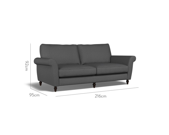 Ellery Large Sofa Bisa Charcoal