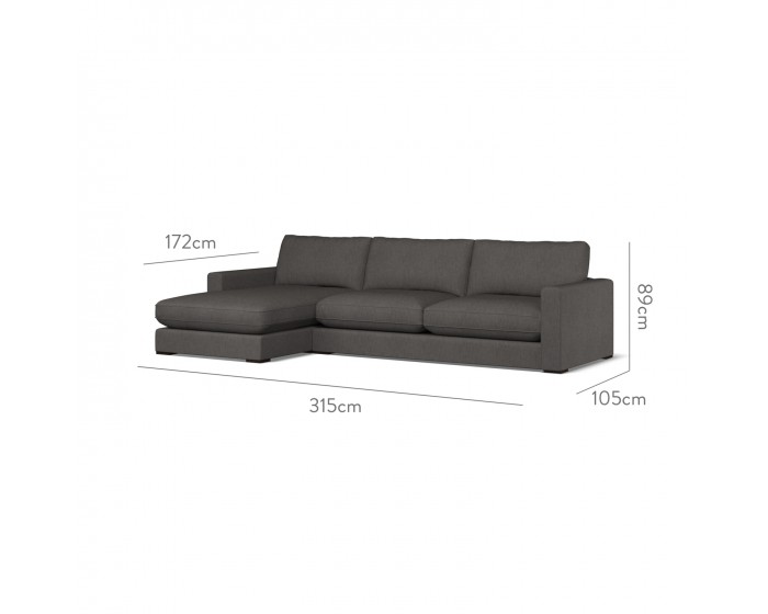 Cloud Large Chaise LHF Zuri Graphite