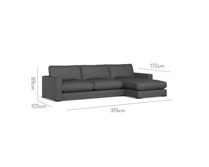 Cloud Large Chaise RHF Bisa Charcoal