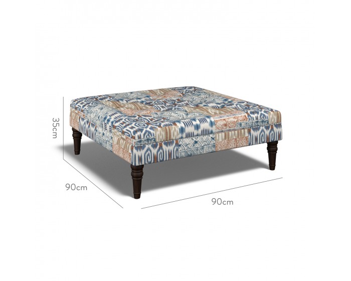 Monterey Large Footstool Kantha Indigo