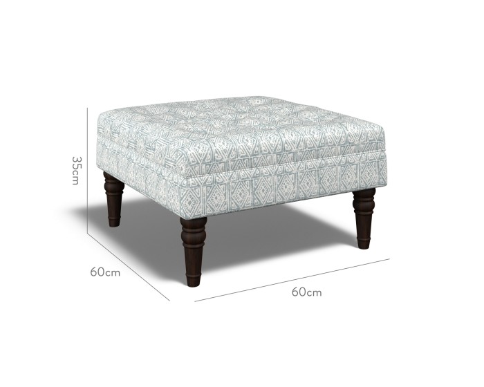 Monterey Small Footstool Ellora Steel Blue