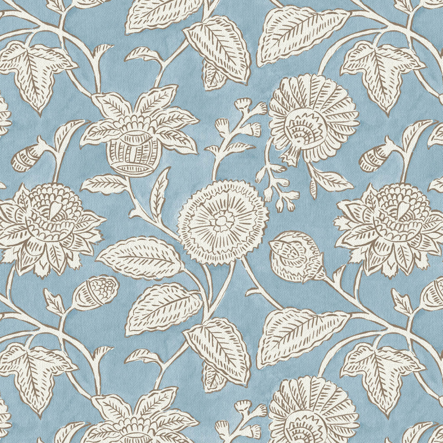 Chaitri Blue Printed Cotton Fabric