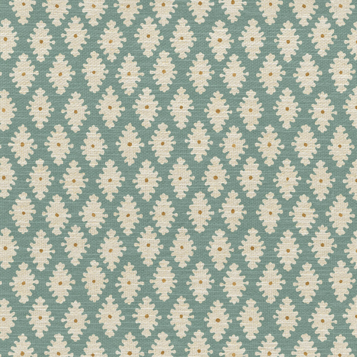 Sana Teal Printed Recycled Fabric