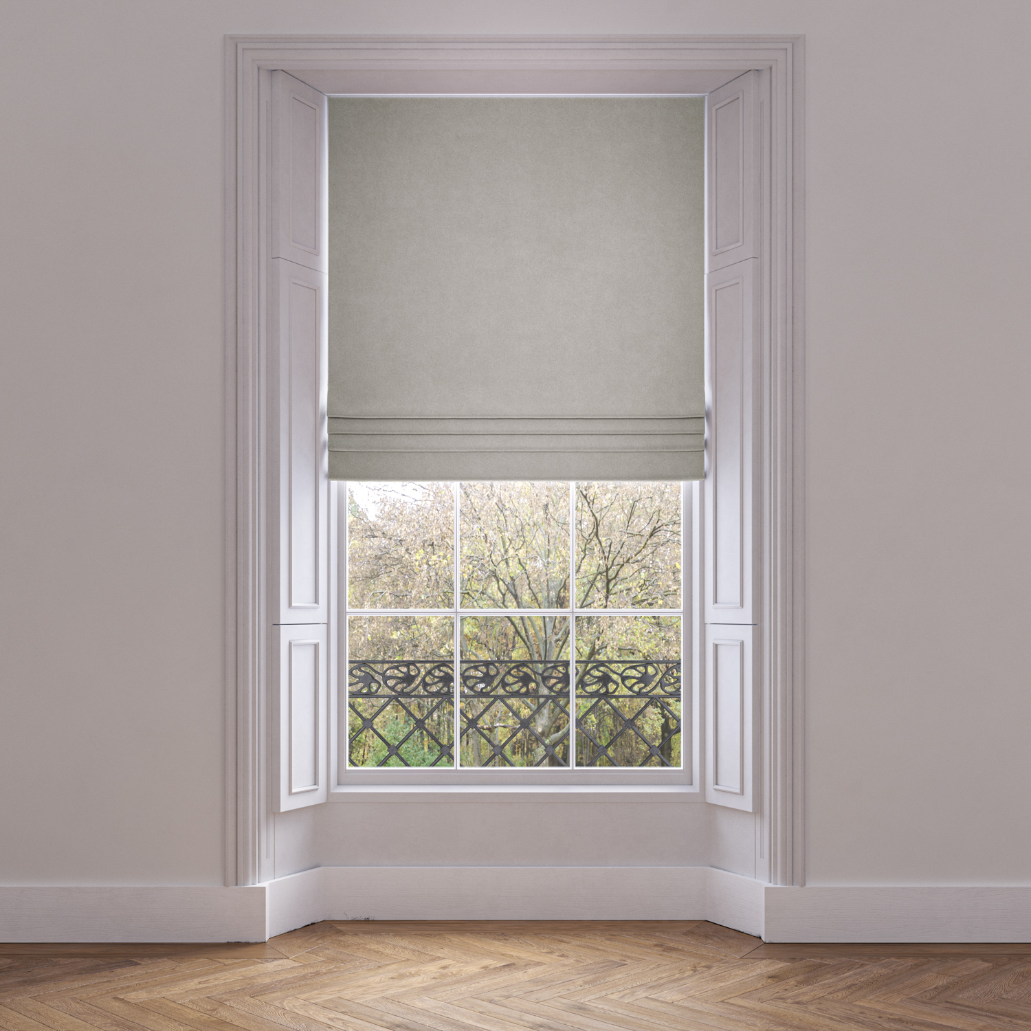Grey Velvet Made to Measure Roman Blinds